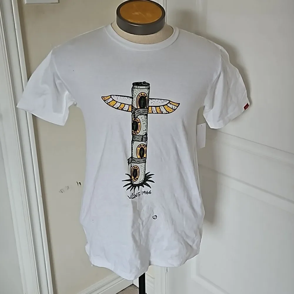 Vans Men's Classic M Wizard Totem 1966 Cotton T-shirts Small White - Picture 6 of 16